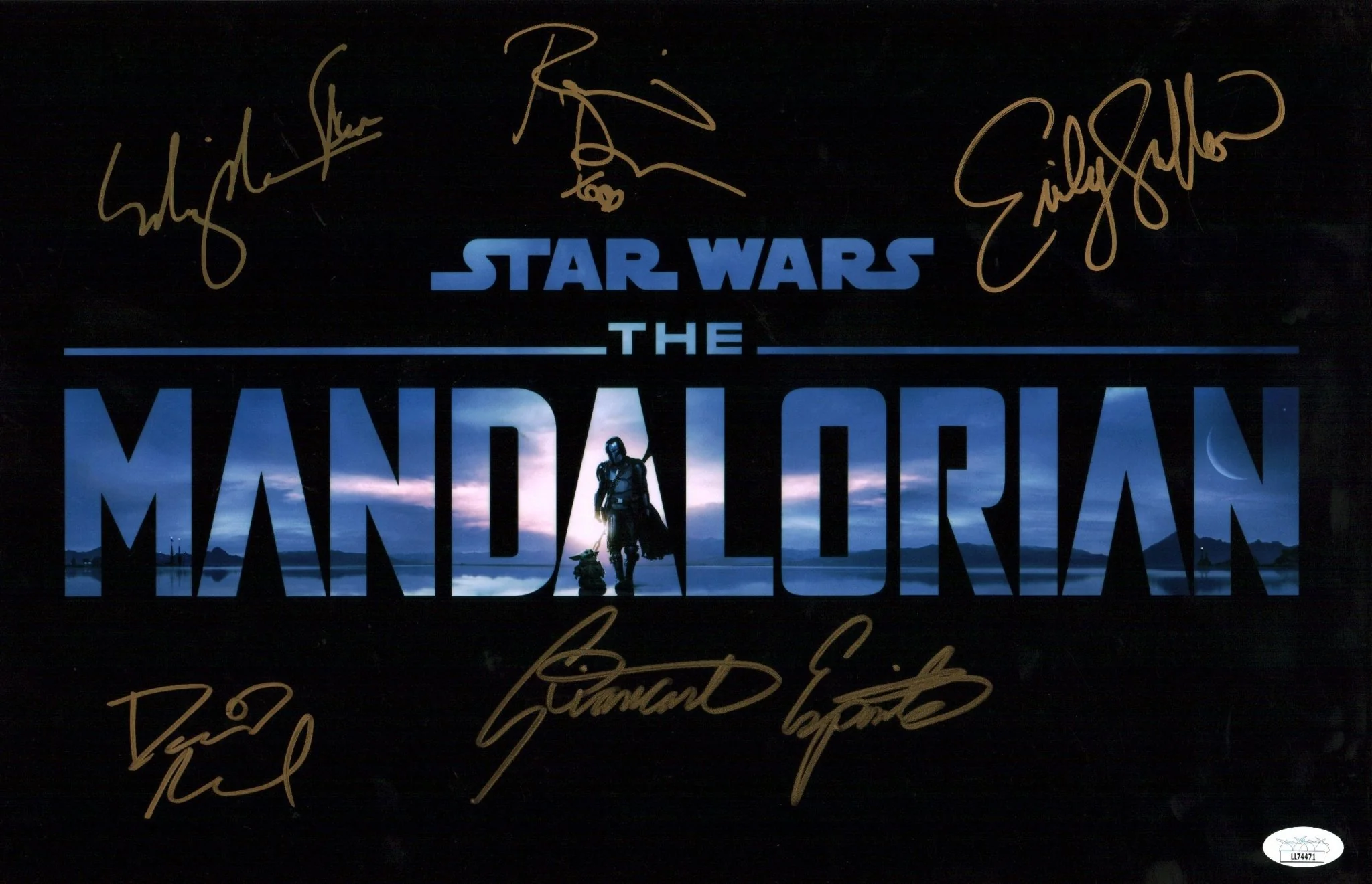 Star Wars The Mandalorian 11x17 Photo Poster Signed Autograph Acord Dawson Esposito Swallow Wen  JSA Certified Autograph - Image 11